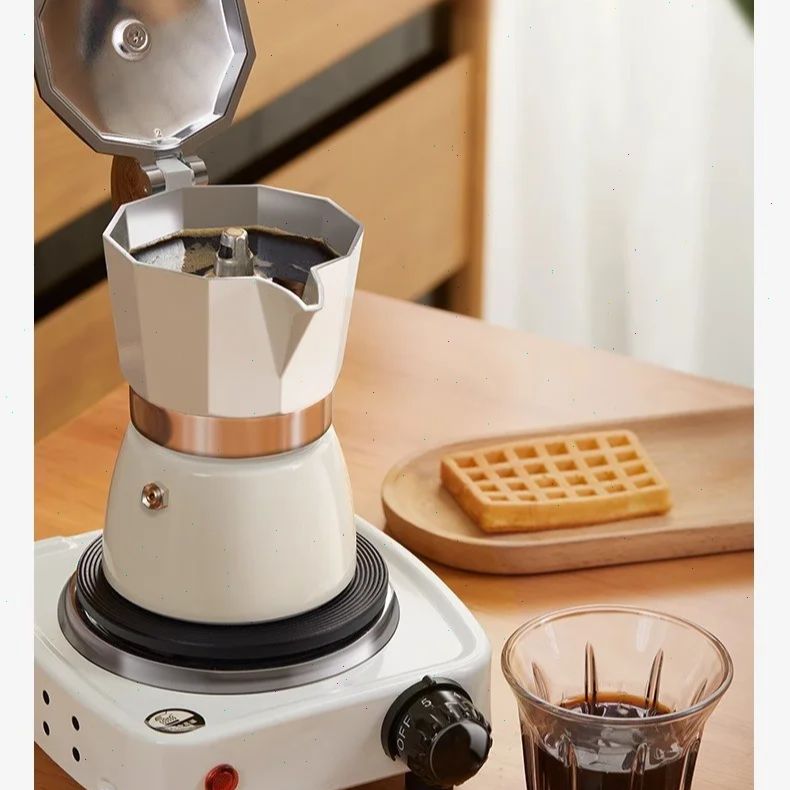 Coffee Equipment Wdt - Caffettiera Moka a fondo tondo Valvola